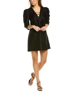 BA&SH Lace-Up Shift Linen-Blend Dress for women