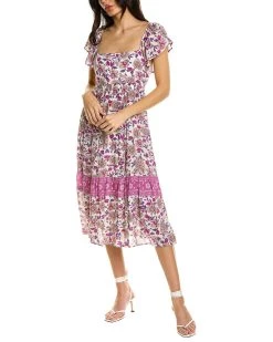 ba&sh Cap Sleeve Midi Dress for women