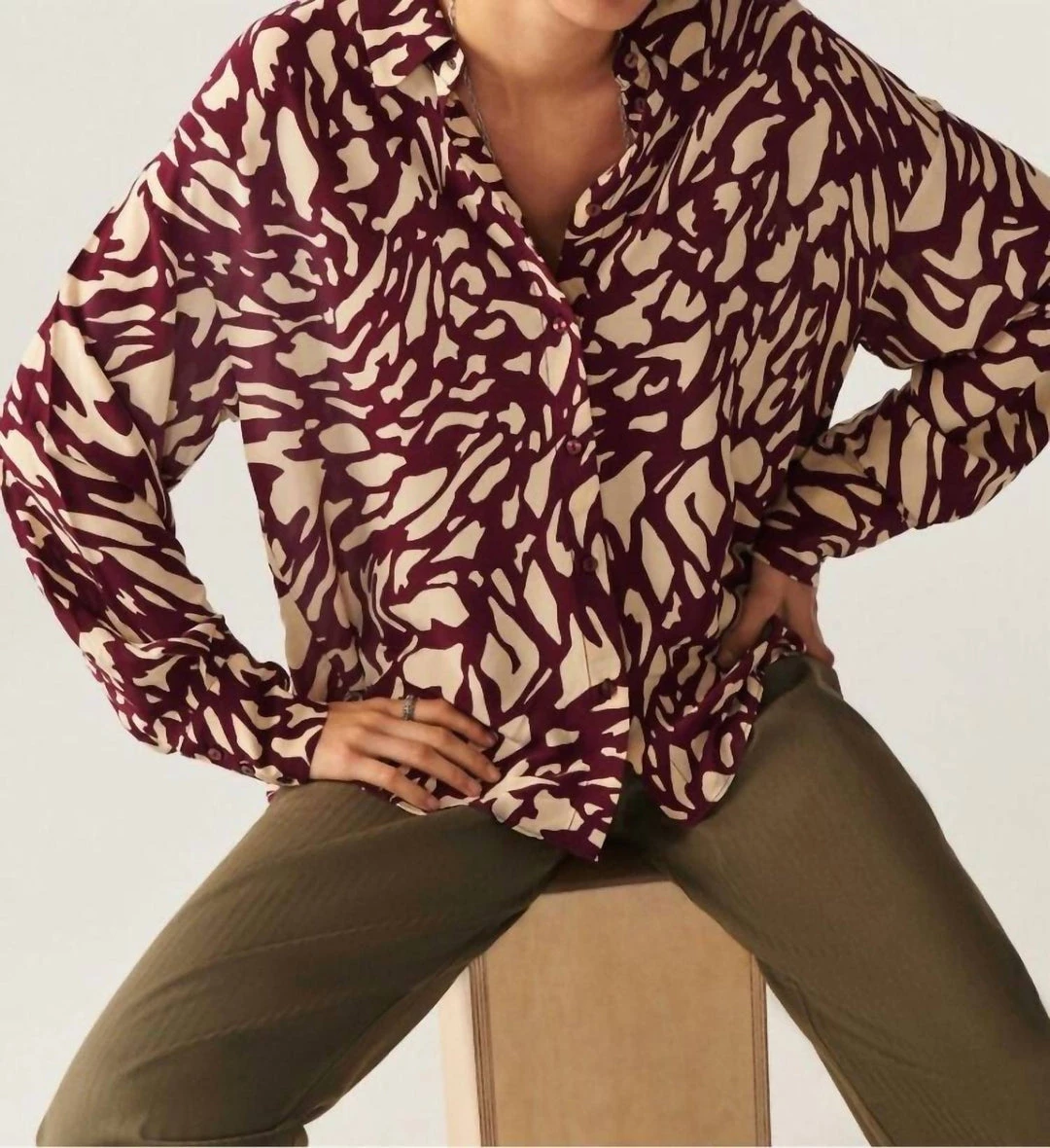 Ba&Sh Gala Shirt in Bordeaux for women 2 Ba&Sh Gala Shirt in Bordeaux for women - Image 2