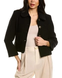 ba&sh Cropped Tweed Wool & Silk-Blend Blazer for women