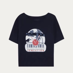 Ba&Sh Pink Tshirt In Navy for women -BaSh store bc244b55121e4a5486cb58b2b7c899ec 1080x