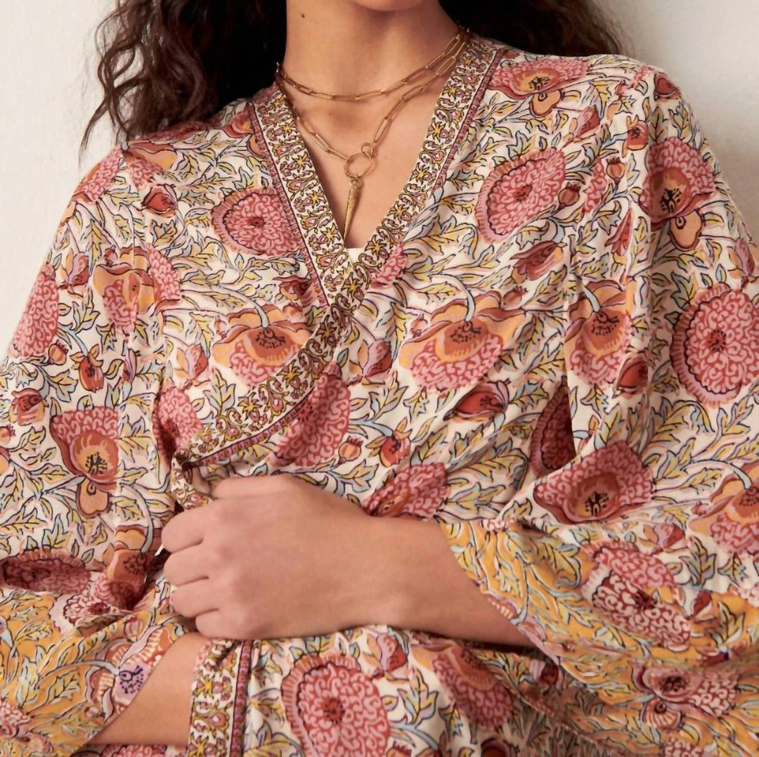 Ba&Sh Vini Kimono in Ochre for women 2 Ba&Sh Vini Kimono in Ochre for women - Image 2