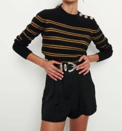 Ba&Sh Croc Print Short in Black for women