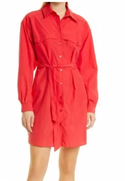 Ba&Sh Pearl Long Sleeve Shirt Dress in Jelly for women