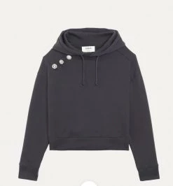 Ba&Sh Didi Hoodie in Carbon Grey for women